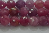 CRZ1122 15.5 inches 6mm faceted round natural ruby gemstone beads