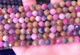 CRZ1141 15.5 inches 7mm faceted round ruby sapphire beads