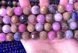 CRZ1145 15.5 inches 12mm faceted round ruby sapphire beads