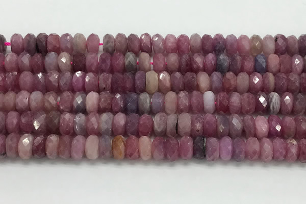 CRZ1153 15.5 inches 4*8mm faceted rondelle natural ruby beads