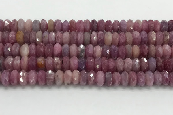 CRZ1154 15.5 inches 5*9mm faceted rondelle natural ruby beads