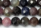 CRZ1169 15 inches 6mm faceted round ruby sapphire beads