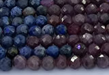 CRZ1201 15 inches 4mm faceted round ruby sapphire beads