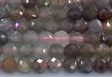 CRZ1204 15 inches 4mm faceted round ruby sapphire beads