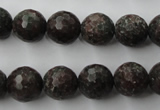 CRZ204 15.5 inches 12mm faceted round ruby zoisite gemstone beads