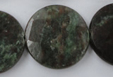 CRZ219 15.5 inches 30mm faceted coin ruby zoisite gemstone beads