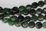 CRZ23 15.5 inches 8mm flat round ruby zoisite gemstone beads