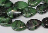 CRZ40 15.5 inches 13*18mm flat teardrop ruby zoisite gemstone beads