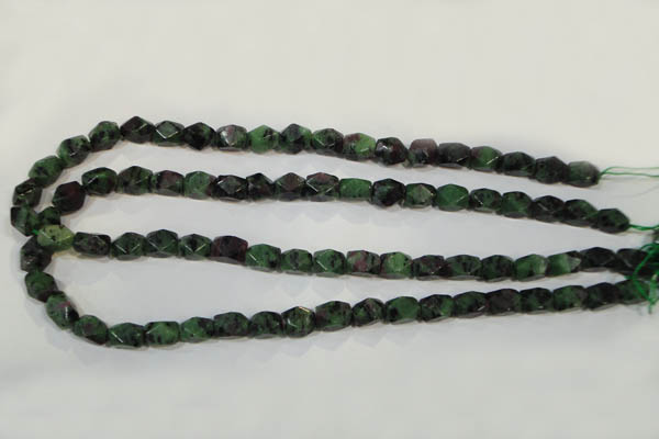 CRZ465 15.5 inches 7*10mm faceted nuggets ruby zoisite gemstone beads