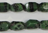 CRZ466 15.5 inches 12*18mm faceted nuggets ruby zoisite gemstone beads