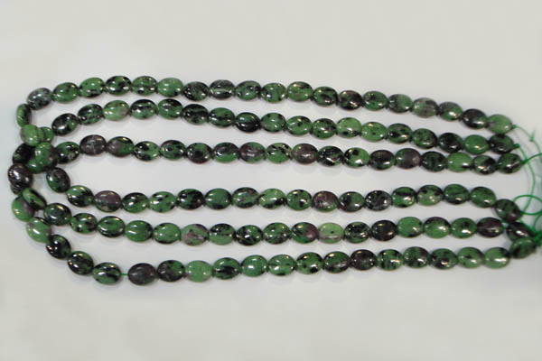 CRZ479 15.5 inches 8*10mm oval ruby zoisite gemstone beads