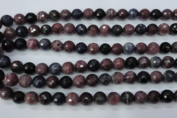 CRZ513 15.5 inches 10mm faceted round natural ruby sapphire beads