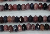 CRZ521 15.5 inches 3*4mm faceted rondelle natural ruby sapphire beads