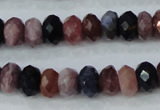 CRZ522 15.5 inches 4*6mm faceted rondelle natural ruby sapphire beads