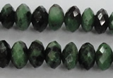 CRZ703 15 inches 6*10mm faceted rondelle ruby zoisite gemstone beads