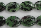 CRZ710 15 inches 15*20mm faceted oval ruby zoisite gemstone beads