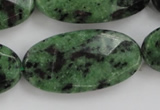 CRZ715 15 inches 20*40mm faceted oval ruby zoisite gemstone beads