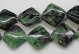 CRZ73 15.5 inches 14*14mm diamond ruby zoisite gemstone beads