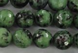 CRZ730 15.5 inches 6mm faceted round ruby zoisite gemstone beads