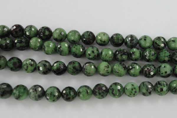 CRZ733 15.5 inches 12mm faceted round ruby zoisite gemstone beads