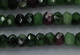 CRZ752 15.5 inches 3*5mm faceted rondelle ruby zoisite beads