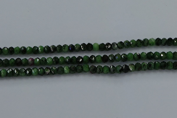 CRZ753 15.5 inches 4*6mm faceted rondelle ruby zoisite beads