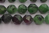 CRZ762 15.5 inches 8mm faceted nuggets ruby zoisite gemstone beads