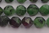 CRZ763 15.5 inches 10mm faceted nuggets ruby zoisite gemstone beads