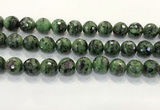 CRZ790 15.5 inches 16mm faceted round ruby zoisite gemstone beads