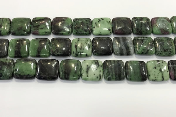 CRZ792 15.5 inches 20*20mm square ruby zoisite gemstone beads