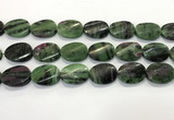 CRZ796 15.5 inches 18*25mm twisted oval ruby zoisite gemstone beads