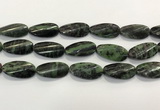 CRZ797 15.5 inches 15*30mm twisted oval ruby zoisite gemstone beads