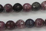 CRZ806 15.5 inches 8mm faceted round natural ruby sapphire beads