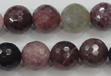 CRZ808 15.5 inches 12mm faceted round natural ruby sapphire beads