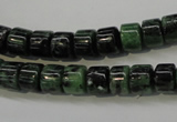 CRZ82 15.5 inches 7*8mm tyre ruby zoisite gemstone beads