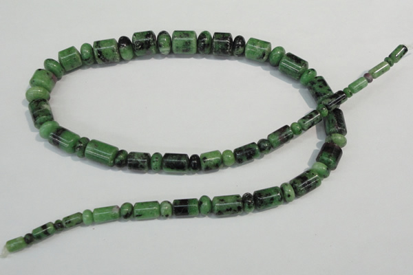 CRZ83 2*4mm – 6*10mm rondelle & 4*6mm – 10*11mm tube ruby zoisite beads