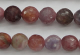 CRZ851 15.5 inches 7mm faceted round natural ruby gemstone beads