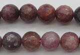 CRZ852 15.5 inches 8mm faceted round natural ruby gemstone beads