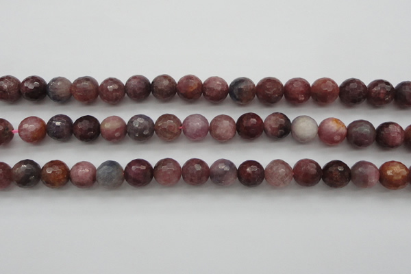 CRZ853 15.5 inches 9mm faceted round natural ruby gemstone beads