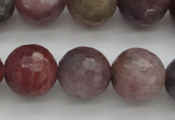 CRZ855 15.5 inches 11mm faceted round natural ruby gemstone beads