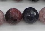 CRZ884 15.5 inches 12mm faceted round natural ruby sapphire beads