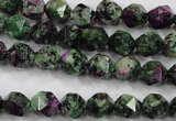 CRZ901 15.5 inches 6mm faceted nuggets Chinese ruby zoisite beads