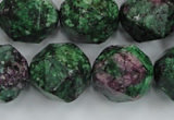 CRZ907 15.5 inches 18mm faceted nuggets Chinese ruby zoisite beads