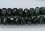 CRZ911 15.5 inches 6*10mm faceted rondelle Chinese ruby zoisite beads