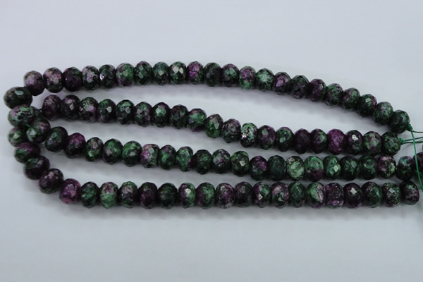 CRZ913 15.5 inches 10*14mm faceted rondelle Chinese ruby zoisite beads