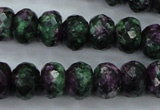 CRZ914 15.5 inches 12*16mm faceted rondelle Chinese ruby zoisite beads