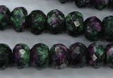 CRZ916 15.5 inches 15*20mm faceted rondelle Chinese ruby zoisite beads