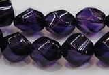 CSA11 15.5 inches 12*15mm twisted rice synthetic amethyst beads