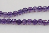 CSA12 15.5 inches 4mm faceted round synthetic amethyst beads