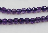 CSA14 15.5 inches 6mm faceted round synthetic amethyst beads